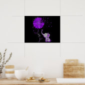 Hoffnung Kämpfen Niedlicher Elefant Alzheimer's Li Poster (Küche)