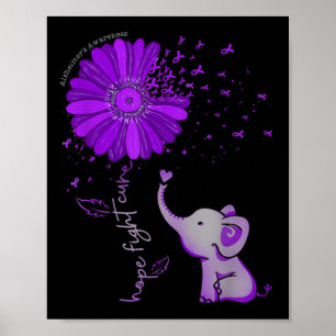 Hoffnung Kämpfen Niedlicher Elefant Alzheimer's Li Poster