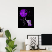Hoffnung Kämpfen Niedlicher Elefant Alzheimer's Li Poster (Heimbüro)