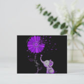 Hoffnung Kämpfen Niedlicher Elefant Alzheimer's Li Postkarte (Stehend Vorderseite)