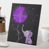 Hoffnung Kämpfen Niedlicher Elefant Alzheimer's Li Sockelschild (In Situ)