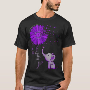 Hoffnung Kämpfen Niedlicher Elefant Alzheimer's Li T-Shirt