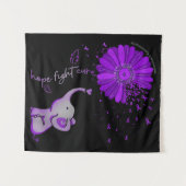 Hoffnung Kämpfen Niedlicher Elefant Alzheimer's Li Wandteppich (Vorderseite (Horizontal))