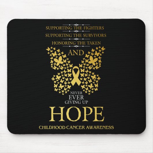 Hoffnung Kindheitskrebs-Bewusstsein Goldene Schlei Mousepad (Vorne)