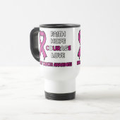 Hoffnung Liebe...Brustkrebs Reisebecher (Vorderseite Links)