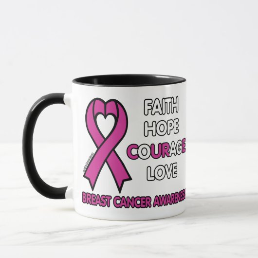 Hoffnung Liebe...Brustkrebs Tasse (Links)