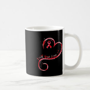 Hoffnung Liebe Burgunderrotes Band Hirnaneurysma-B Kaffeetasse