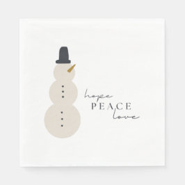 Hoffnung Liebe. Christmas Snowman Paper Napkins Serviette