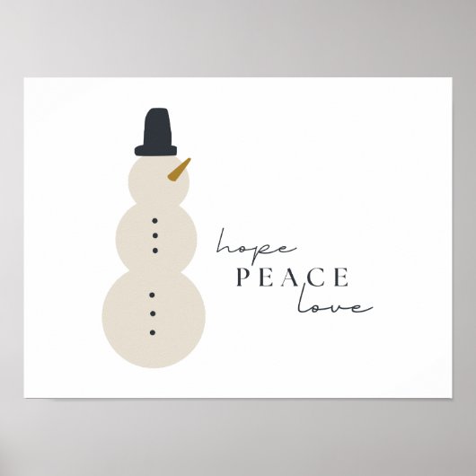 Hoffnung Liebe. Christmas Snowman Prints Posters Poster (Vorne)
