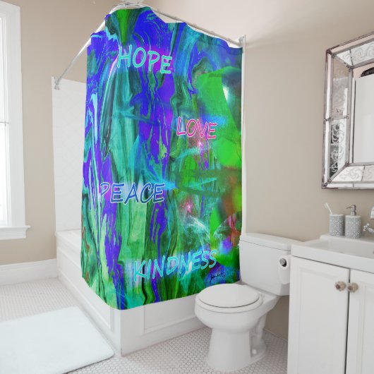 Hoffnung - Liebe - Frieden - Duschvorhang (Beispiel)