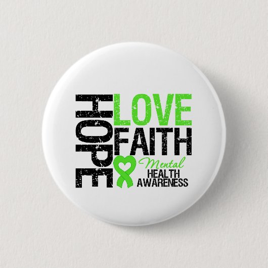Hoffnung Liebe Glauben Psychische Gesundheit Bewus Button (Vorderseite)