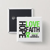 Hoffnung Liebe Glauben Psychische Gesundheit Bewus Button (Vorne & Hinten)