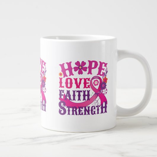 Hoffnung-Liebe-Glaubenskraft Jumbo-Tasse (Rechts)