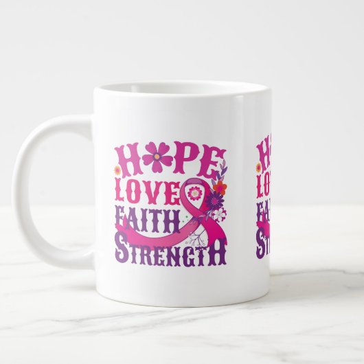 Hoffnung-Liebe-Glaubenskraft Jumbo-Tasse (Links)