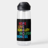 Hoffnung, Liebe, Gleichheit, Inklusion, Güte, Frie Trinkflasche (Rückseite)