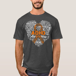 Hoffnung Liebe Heilung ADHD Awareness Warrior Oran T-Shirt
