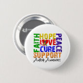 Hoffnung Liebe Heilung Autismus Bewusstsein Button (Vorne & Hinten)