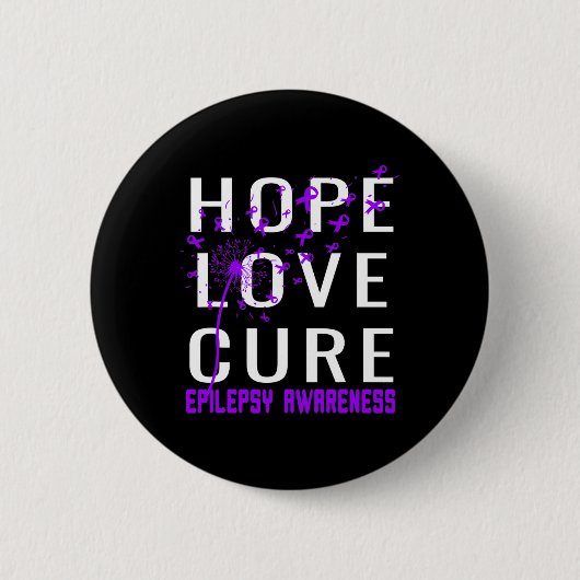 Hoffnung Liebe Heilung Epilepsie Bewusstsein Button (Vorderseite)