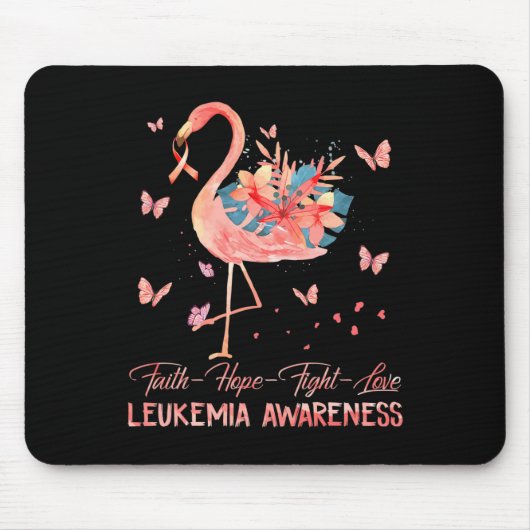 Hoffnung Liebe Rosa Flamingo Brust Leukämie Bewuss Mousepad (Vorne)