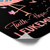 Hoffnung Liebe Rosa Flamingo Brust Leukämie Bewuss Poster (Ecke)