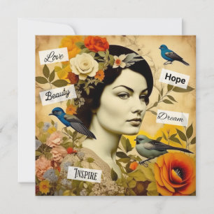 Hoffnung, Liebe, Schönheit, Traum Vintage-Dame