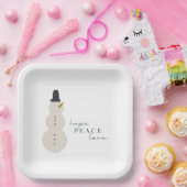 Hoffnung Liebe. Weihnachts-Snowman-Paper-Teller Pappteller (Party)