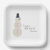 Hoffnung Liebe. Weihnachts-Snowman-Paper-Teller Pappteller (Vorderseite)
