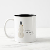 Hoffnung Liebe. Weihnachts-Snowman-Tasse Zweifarbige Tasse (Links)