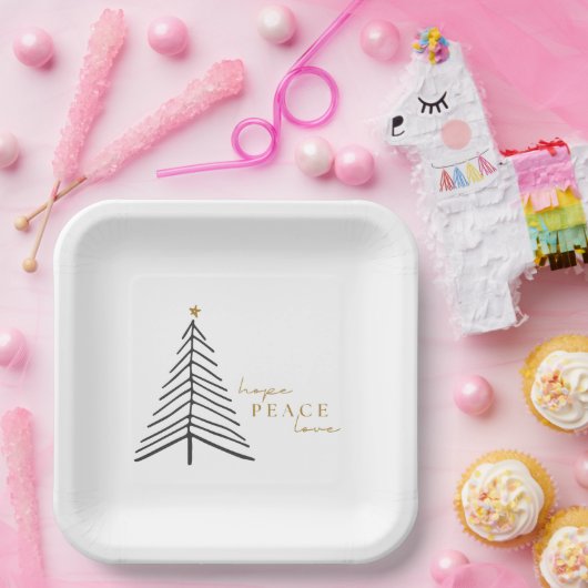 Hoffnung Liebe. Weihnachtspapier-Teller Pappteller (Party)