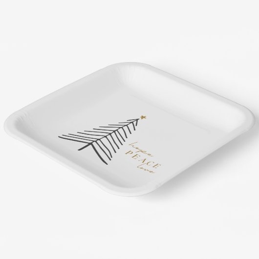 Hoffnung Liebe. Weihnachtspapier-Teller Pappteller (Gewinkelt)