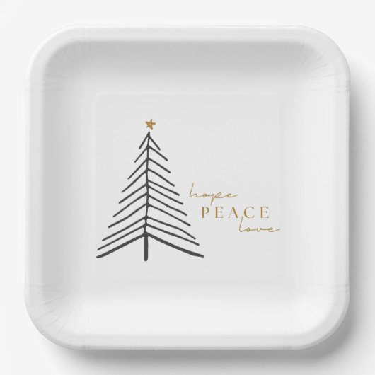 Hoffnung Liebe. Weihnachtspapier-Teller Pappteller (Vorderseite)