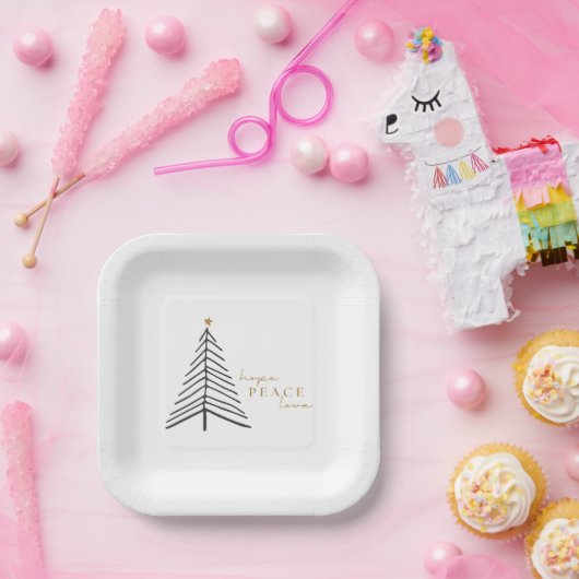 Hoffnung Liebe. Weihnachtspapier-Teller Pappteller (Party)