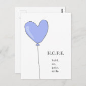 Hoffnung - Lilac Balloon mit Sweet motivierend Zit Postkarte (Vorne/Hinten)