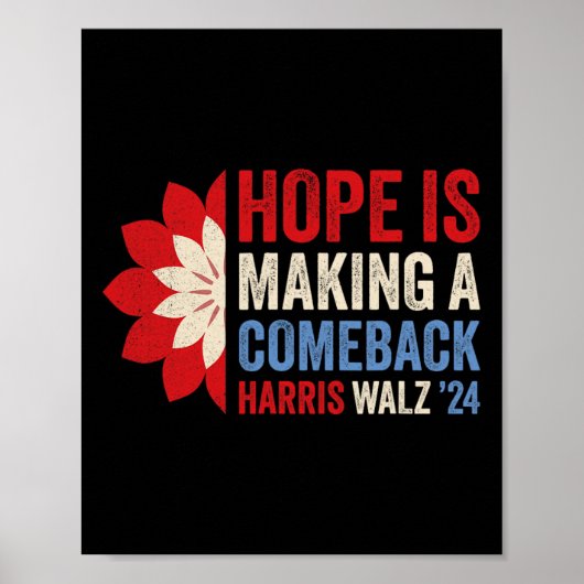 Hoffnung macht Comeback Kamala Harris Tim Wheime Poster (Vorne)