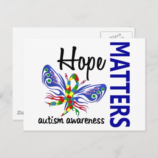Hoffnung Matters Butterfly Autismus Postkarte (Vorne/Hinten)