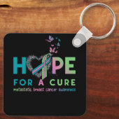 Hoffnung metastasierender Brustkrebs mit grünem Aq Schlüsselanhänger (Rückseite)