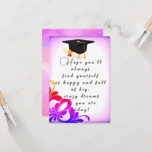 Hoffnung mit Abschluss Karte (Vorderseite/Rückseite Beispiel)