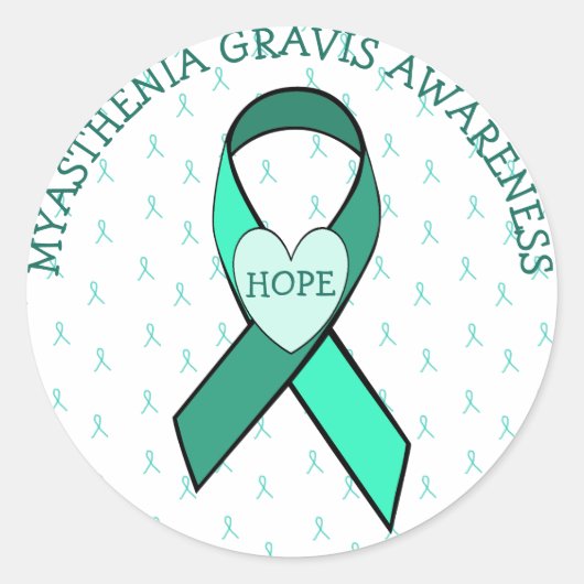 HOFFNUNG MYASTHENIA GRAVIS AWARENESS RIBBON STICKE RUNDER AUFKLEBER (Vorderseite)