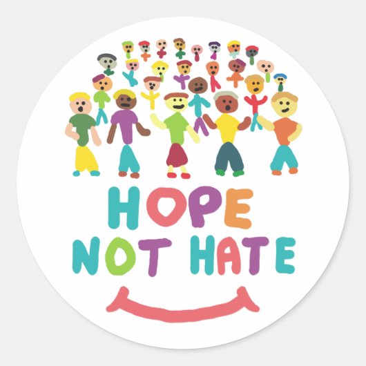 Hoffnung nicht hassen runder aufkleber (Vorderseite)
