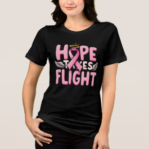 Hoffnung nimmt Flug - rosa Ribbon Brustkrebs Tri-Blend Shirt
