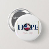 HOFFNUNG Obama Biden Knopf Button (Vorne & Hinten)