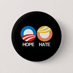 HOFFNUNG (Obama) gegen HASS (Trumpf) Button