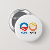 HOFFNUNG (Obama) gegen HASS (Trumpf) Button (Vorne & Hinten)