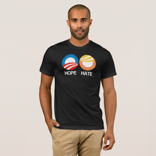 HOFFNUNG (Obama) gegen HASS (Trumpf) T-Shirt (Vorne ganz)