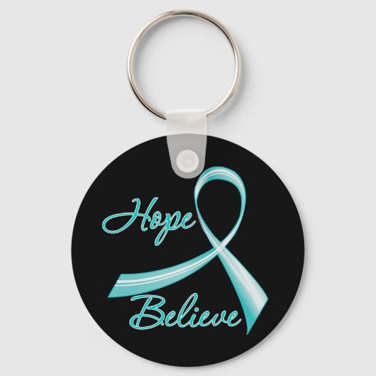 Hoffnung Ovarialkrebs glauben Schlüsselanhänger (Vorderseite)