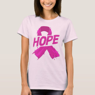 Hoffnung Pink Ribbon Brustkrebs-Bewusstseins-Pinse T-Shirt