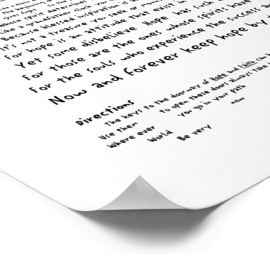 Hoffnung Poster (Ecke)