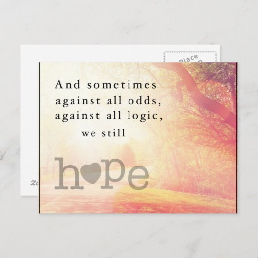 Hoffnung Postkarte (Vorne/Hinten)