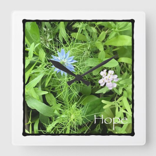 Hoffnung Quadratische Wanduhr (Vorderseite)