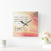 Hoffnung Quadratische Wanduhr (Zuhause)